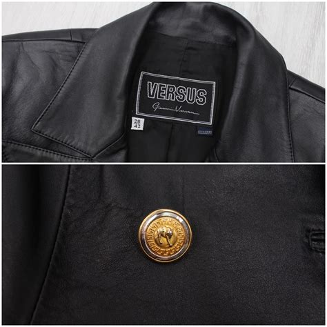 versace versus jacket gold buttins|VINTAGE GIANNI VERSACE VERSUS Leather Jacket Double .